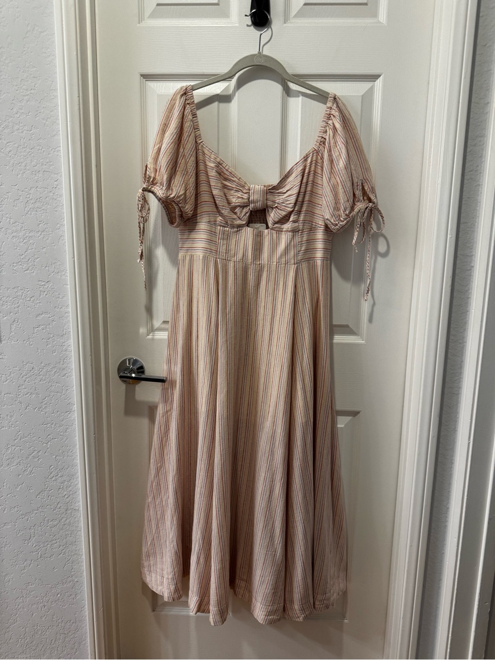 Free People Sunshine Eyes Linen Midi Dress Sz M - Picture 6 of 15